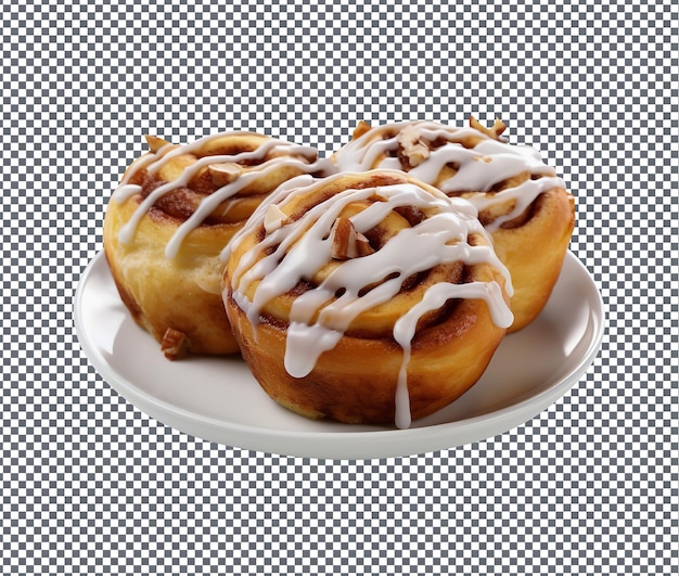 PSD so sweet cinnamon rolls isolated on transparent background