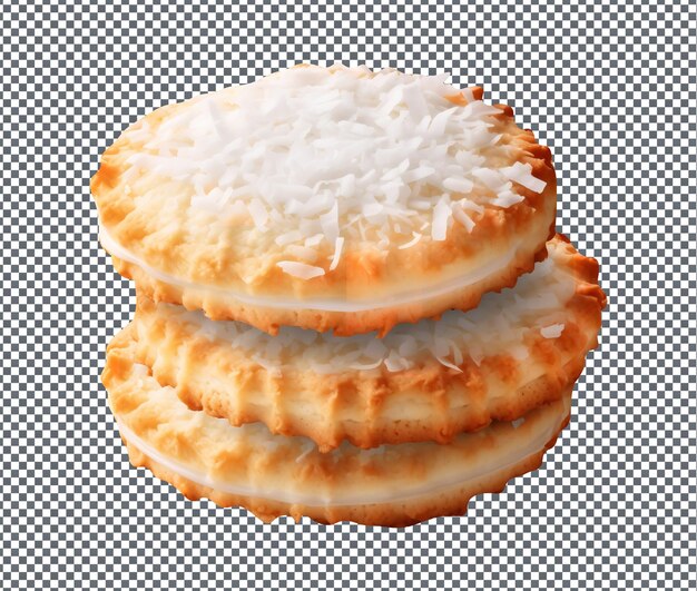 PSD so sweet coconut cookies isolated on transparent background