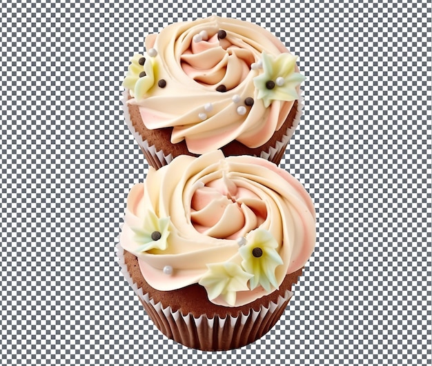 So sweet cupcake isolated on transparent background