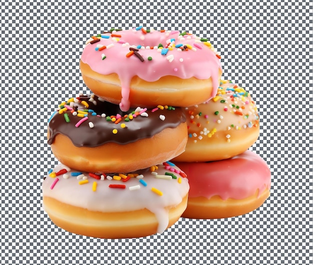 PSD so sweet doughnuts isolated on transparent background