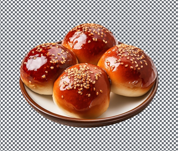 PSD so sweet jujube paste buns isolated on transparent background