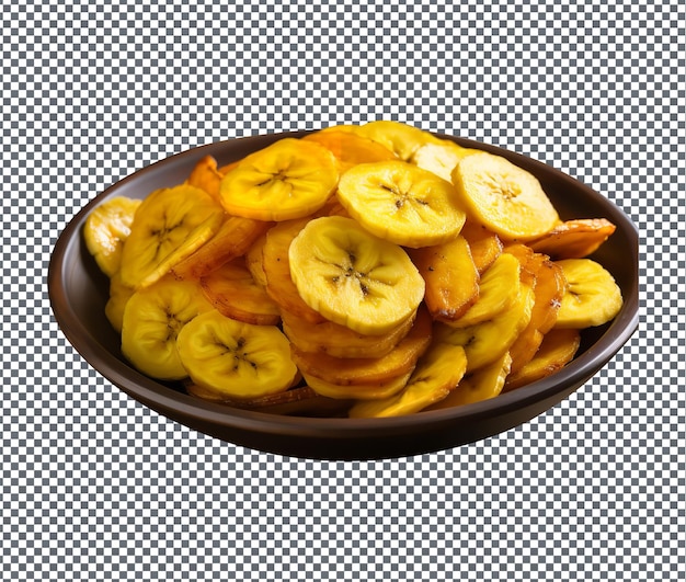 PSD so sweet plantain chips isolated on transparent background