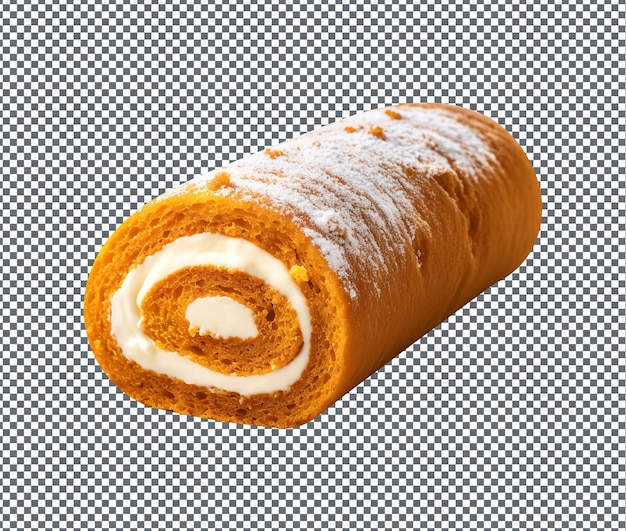 So sweet pumpkin roll isolated on transparent background