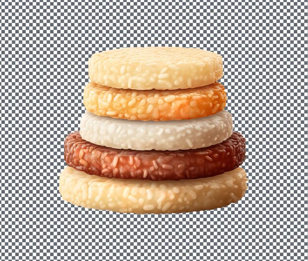 So sweet rice cakes isolated on transparent background