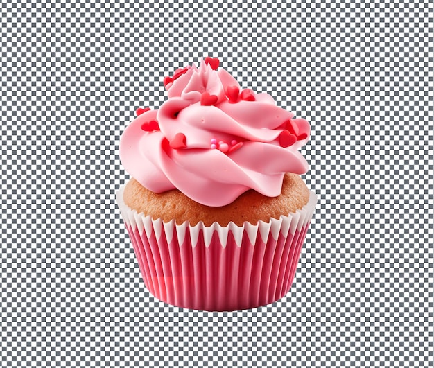 PSD so sweet valentine day cupcake isolated on transparent background