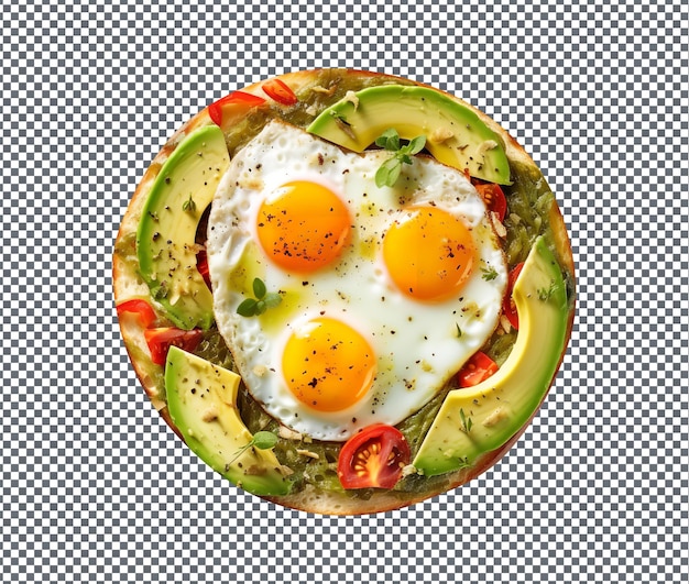 So yummy avocado and egg isolated on transparent background