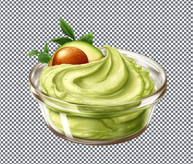 Così delizioso hummus di avocado isolato su uno sfondo trasparente