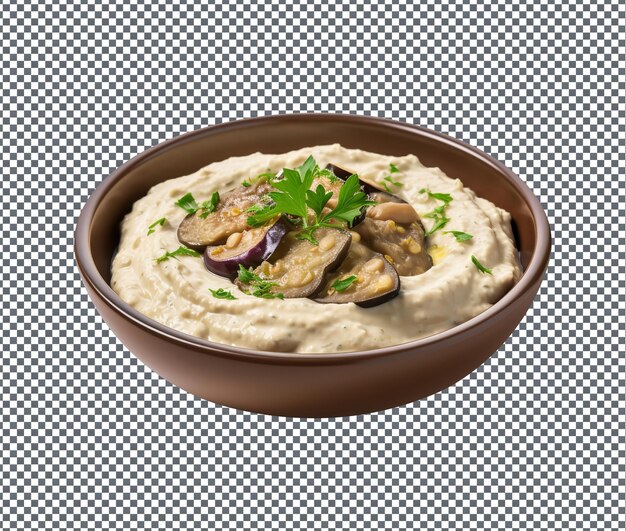 PSD so yummy baba ganoush isolated on transparent background