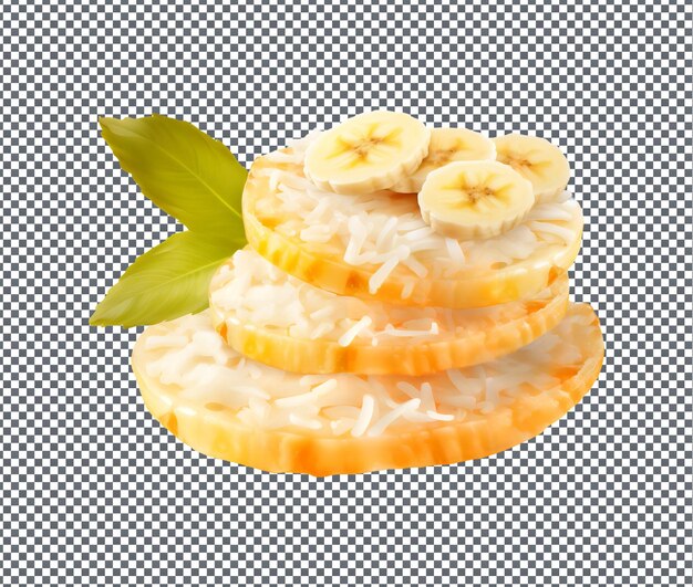 PSD so yummy banana rice cakes isolated on transparent background