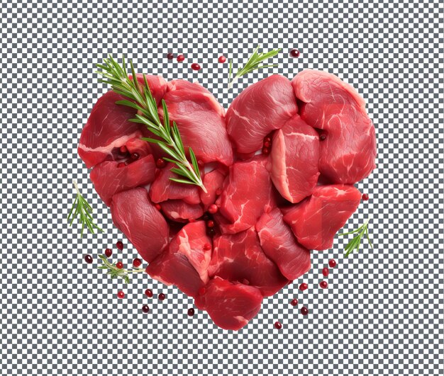 PSD so yummy beef heart isolated on transparent background