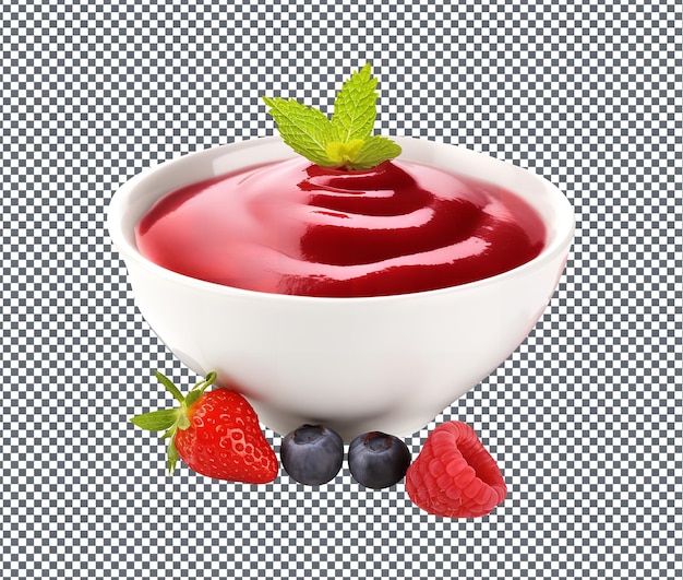 So yummy berry coulis isolated on transparent background