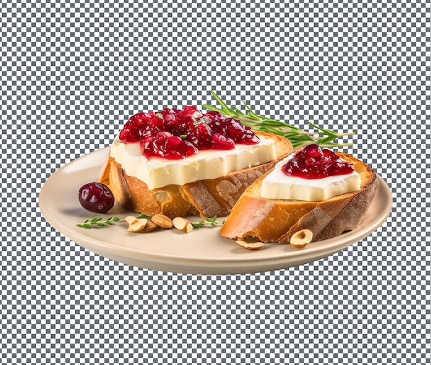 Così yummy brie e cranberry isolati su sfondo trasparente