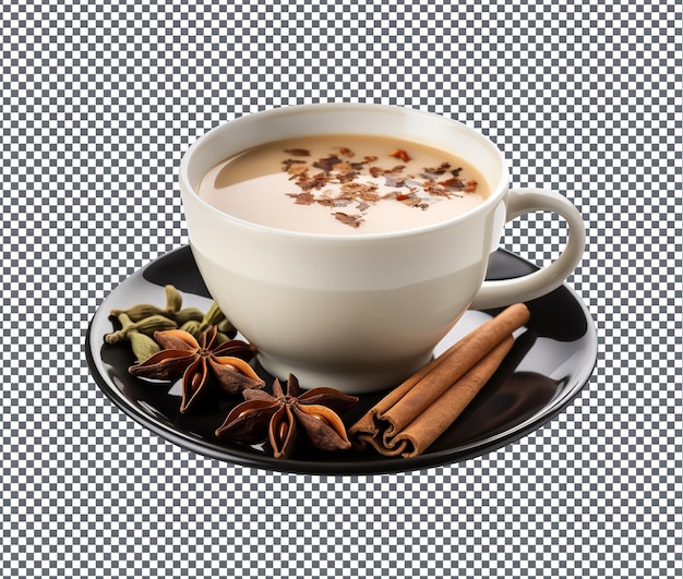 PSD so yummy chai tea isolated on transparent background