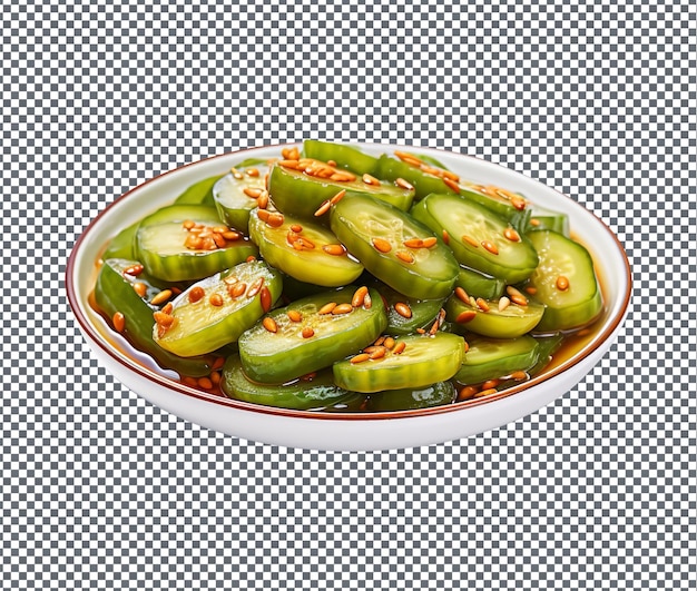 PSD so yummy chinese pickled cucumbers isolated on transparent background