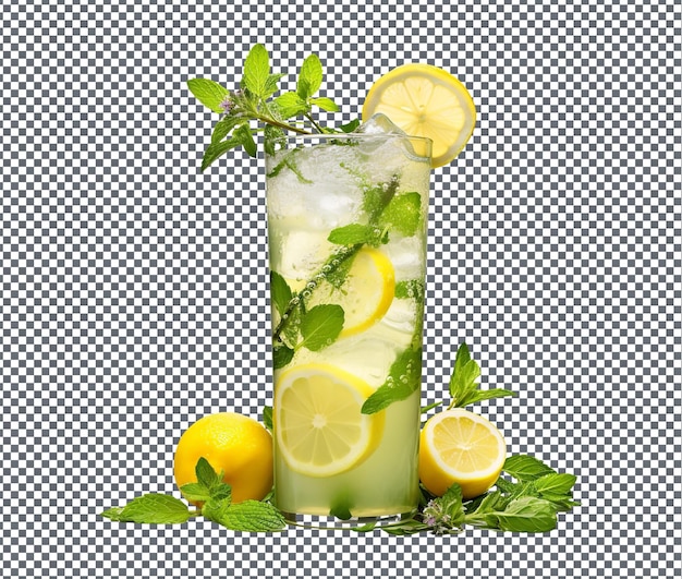 So yummy herb infused lemonade isolated on transparent background