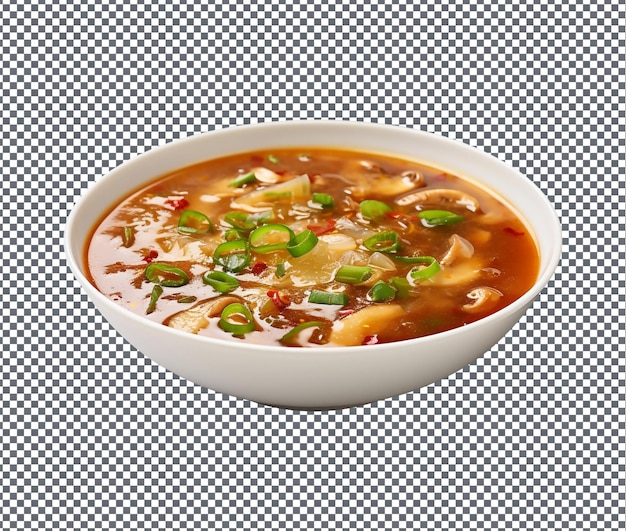 PSD so yummy hot and sour soup isolated on transparent background