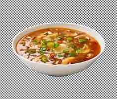 PSD so yummy hot and sour soup isolated on transparent background