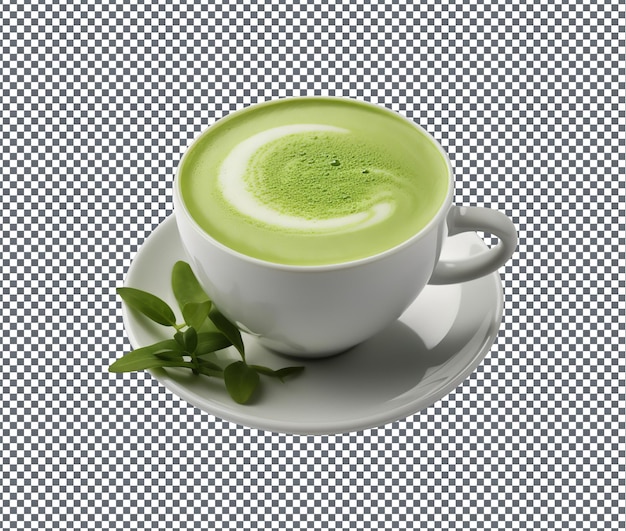 PSD so yummy matcha latte isolated on transparent background