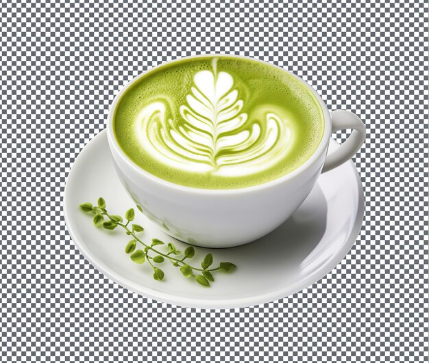 PSD so yummy matcha latte isolated on transparent background