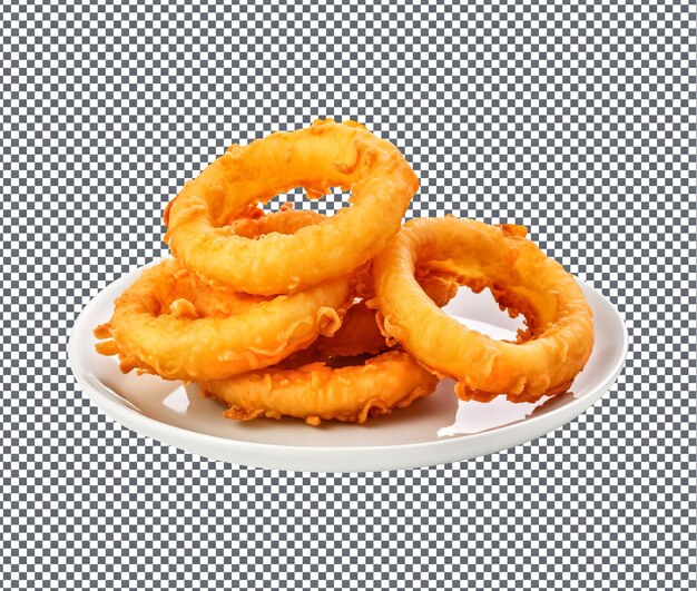 So yummy onion rings sliced isolated on transparent background