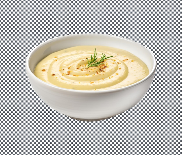 PSD so yummy parsnip soup isolated on transparent background