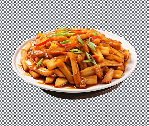 PSD so yummy shoots stir fried isolated on transparent background