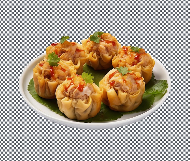 PSD so yummy siu mai open topped isolated on transparent background