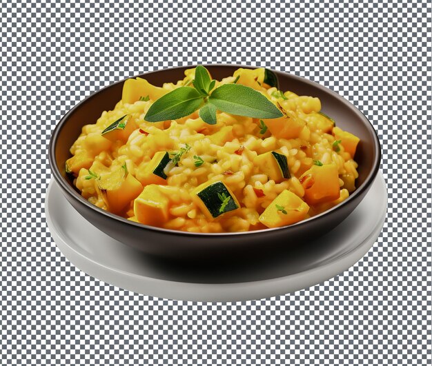 PSD so yummy squash risotto isolated on transparent background