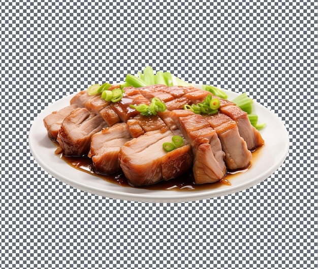 PSD so yummy steamed pork belly isolated on transparent background