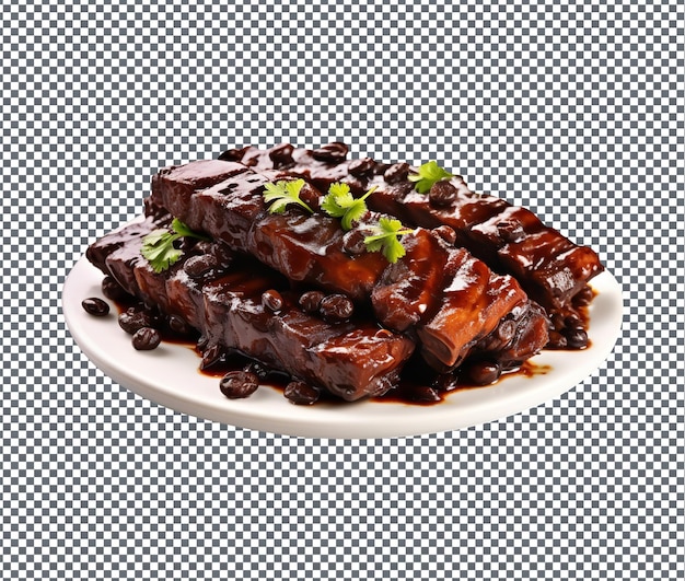 PSD so yummy steamed spare ribs isolated on transparent background
