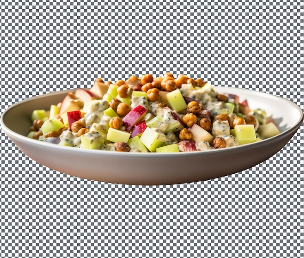 Una deliziosa insalata di quinoa waldorf isolata su uno sfondo trasparente.