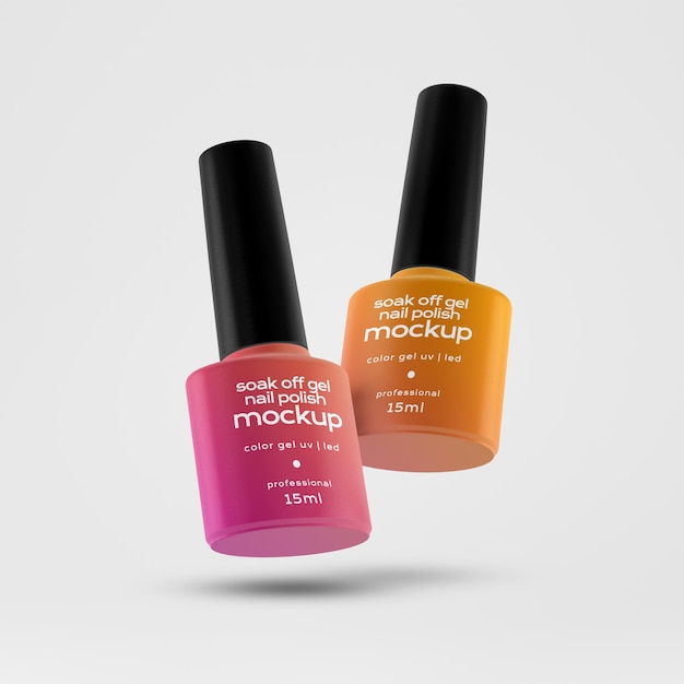 PSD soak off gel nails polish mockup