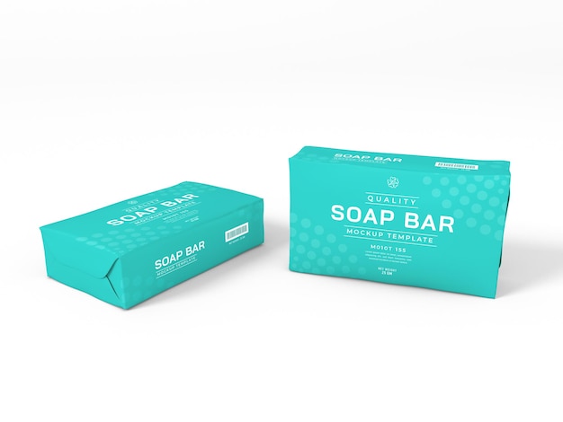 Soap bar box packaging mockup