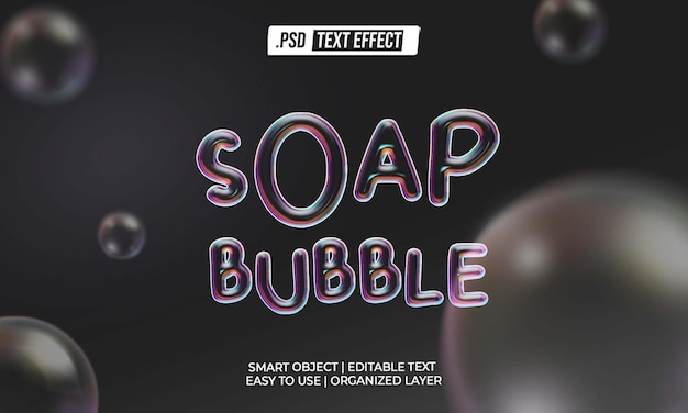 Soap Bubble PSD text effect