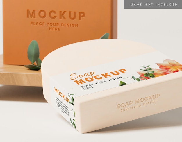 PSD soap debossed label mockup