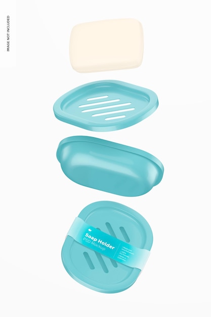 PSD soap holders mockup, floating 02
