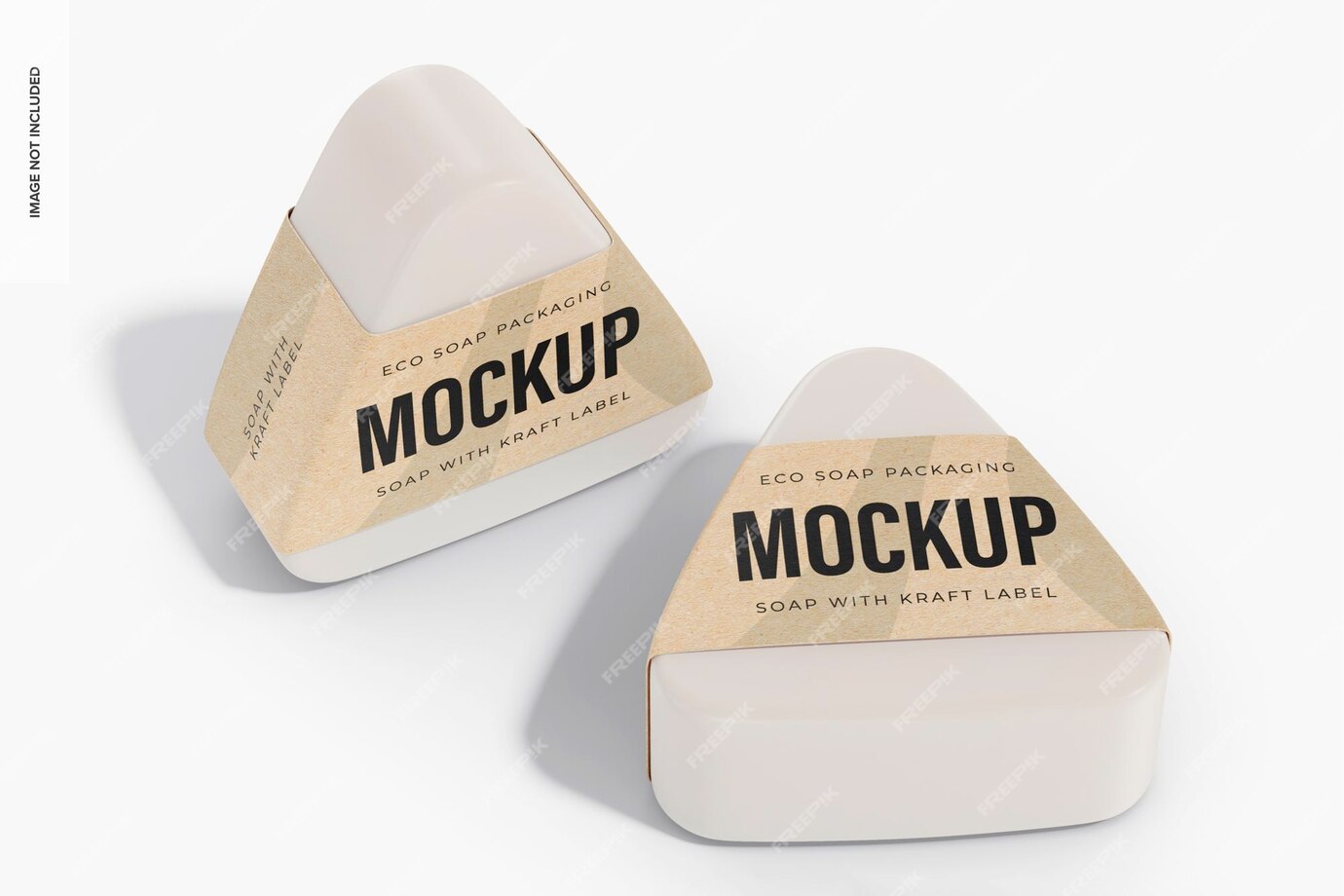 Premium PSD | Soaps with kraft label mockup, standing and dropped