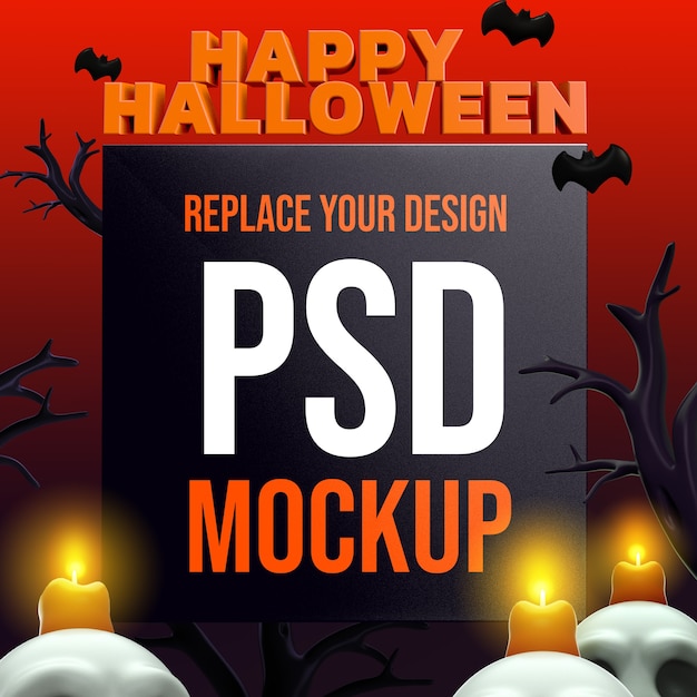 Socail Media Square size Mockup Design 3D 렌더링