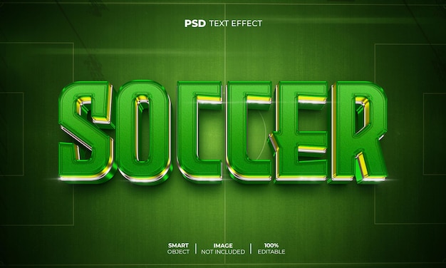 PSD soccer 3d editable text effect