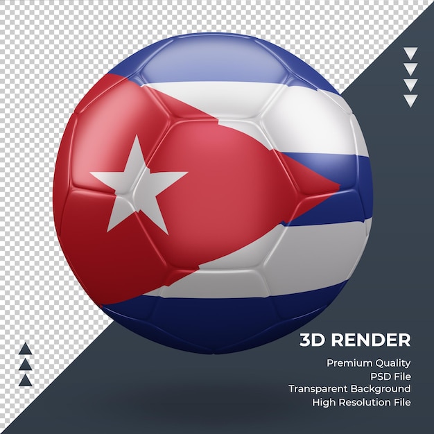 Soccer ball cuba flag realistic 3d rendering front view