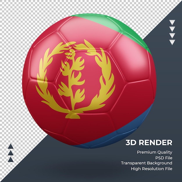 Soccer ball eritrea flag realistic 3d rendering front view