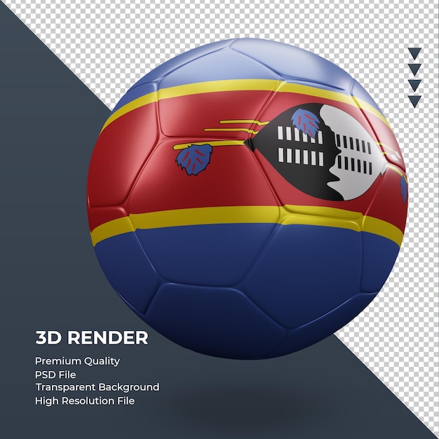 Soccer ball Eswatini flag realistic 3d rendering left view