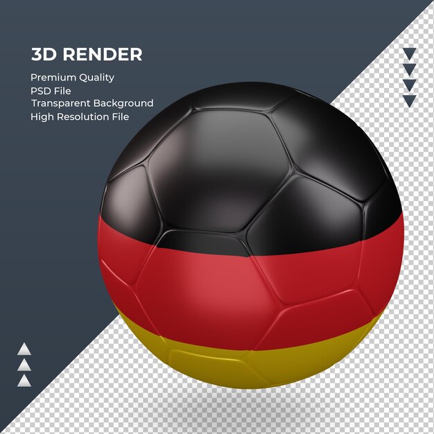 Soccer ball Germany flag realistic 3d rendering right view