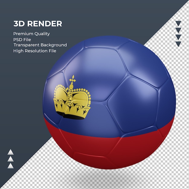 PSD soccer ball liechtenstein flag realistic 3d rendering right view