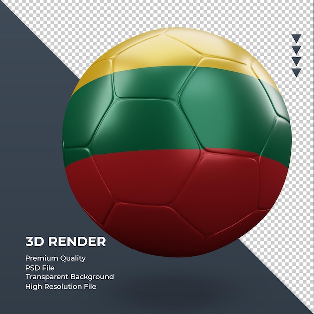 Soccer ball Lithuania flag realistic 3d rendering left view