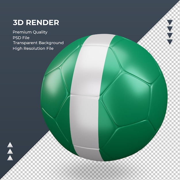 Soccer ball nigeria flag realistic 3d rendering right view