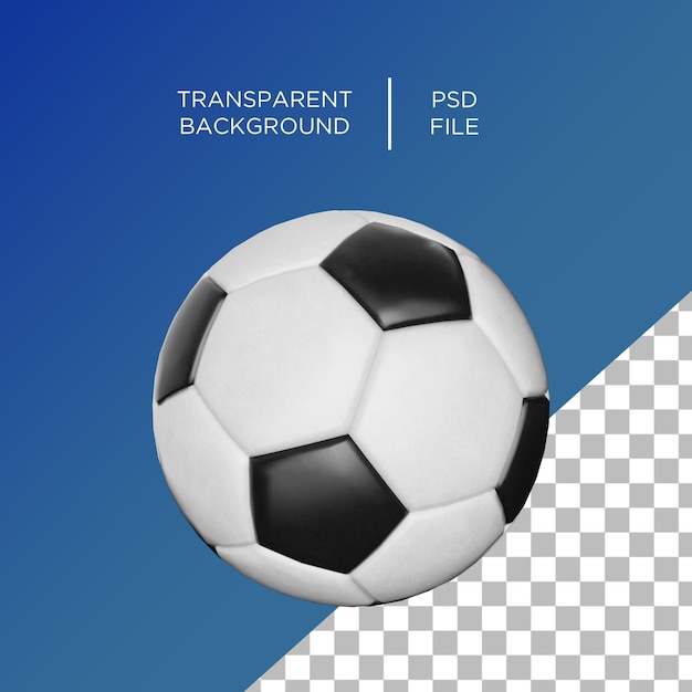 PSD soccer ball realistic white black picture