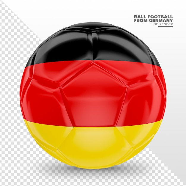 Pallone da calcio con la bandiera della germania nel rendering realistico 3d