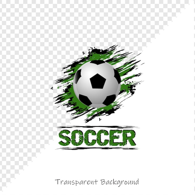 soccer ball with a green stain effect