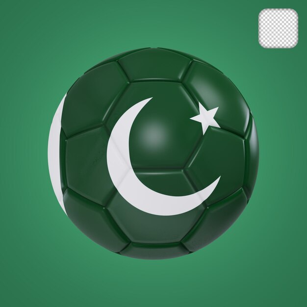 Soccer Ball With Pakistan Flag 3d illustration